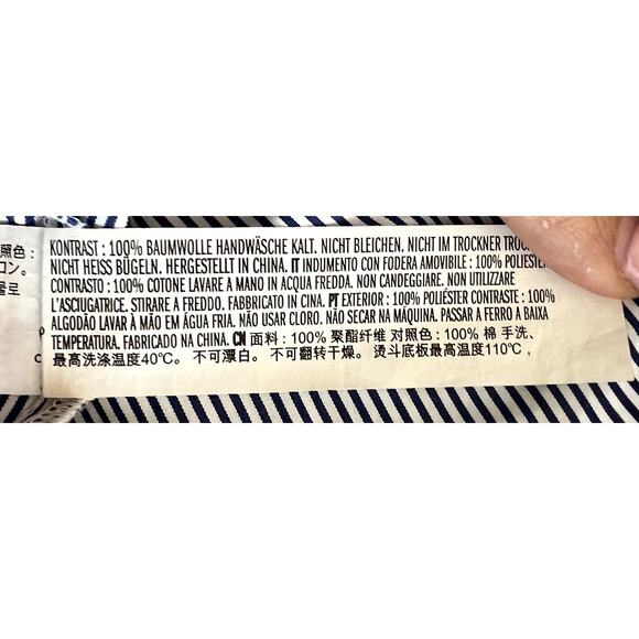 English Factory Blouse Women Medium Blue White Pinstripe Poppy Lace Embroidered - Picture 9 of 11